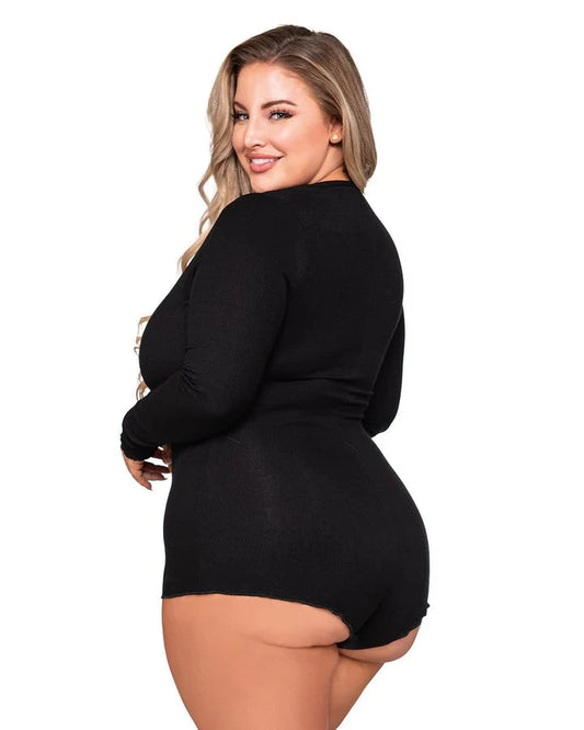 TeeLure Stretch Rib Knit Plunge Romper